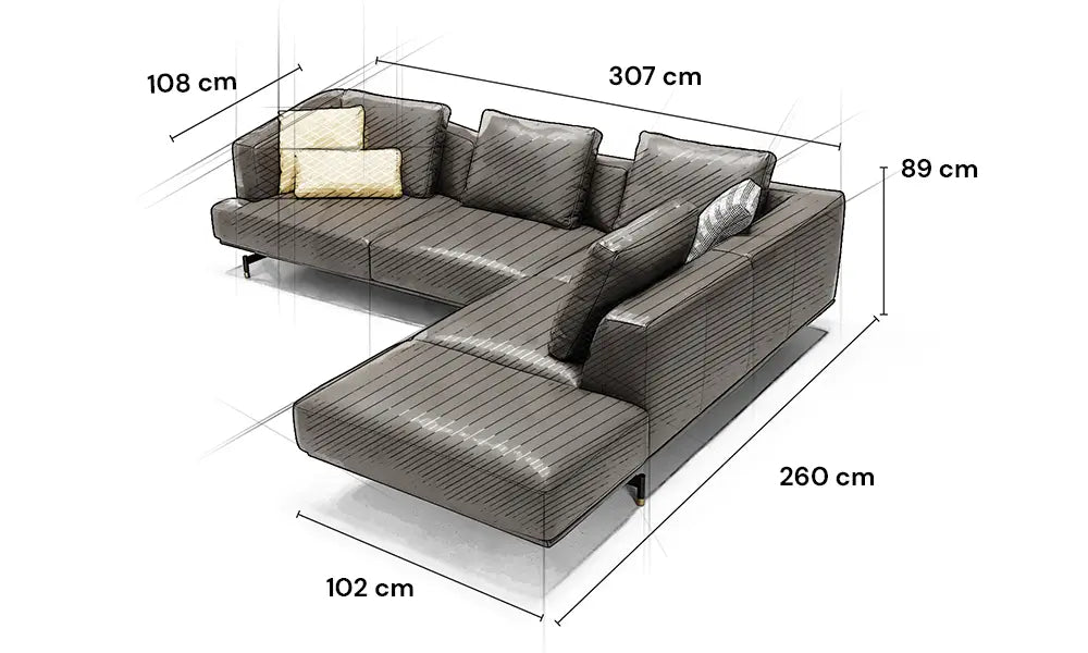 Malmo brown genuine leather corner couch, elegant centerpiece for modern homes