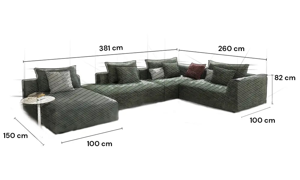 Wohnlandschaft Los Angeles Leder / Stoff