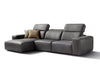 Bari Leder Ecksofa in Dunkelgrau – italienisches Design bei Möbel Outlet