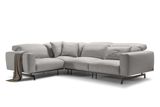 Stoff Ecksofa Nizza Grau / Links