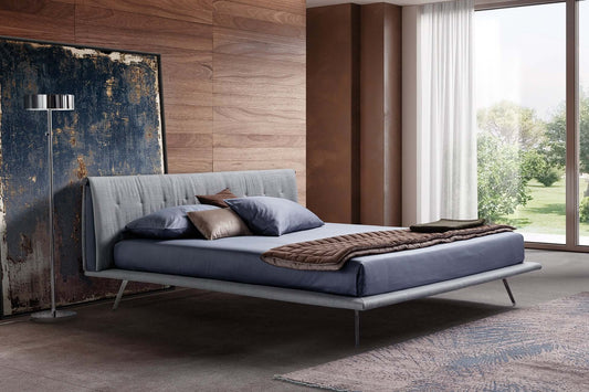 Stoff Polsterbett Stella 200 x 180 cm