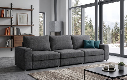  ein Stoffsofa über Jahre hinweg wie neu