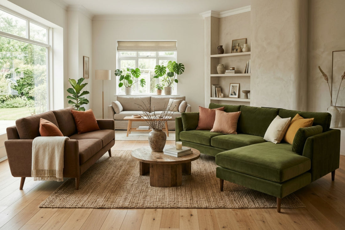 Sofa-Farbtrends 2026 – Von Olivgrün bis Mokka