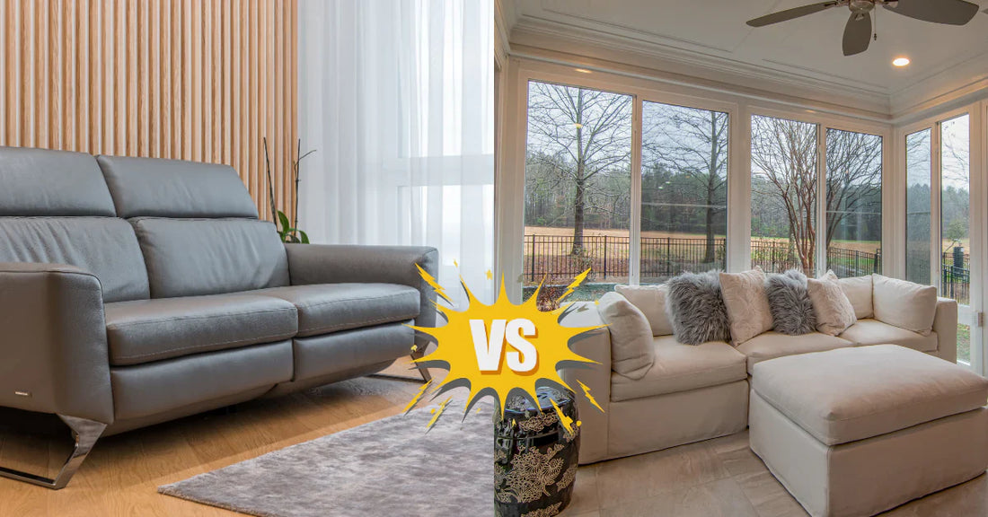 Ledersofa mit Ecke vs. Stoffsofa