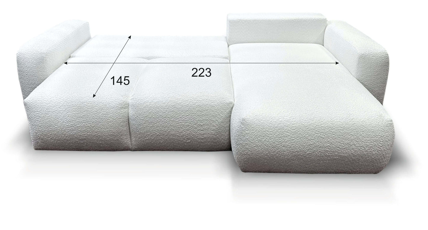 Stoff Ecksofa Ascoli mit Bettfunktion