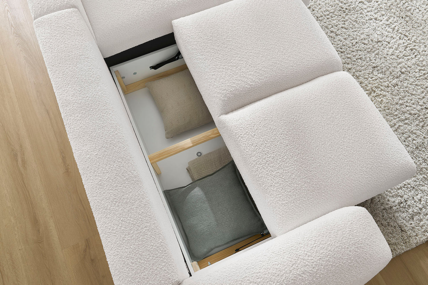 Stoff Ecksofa Ascoli mit Bettfunktion
