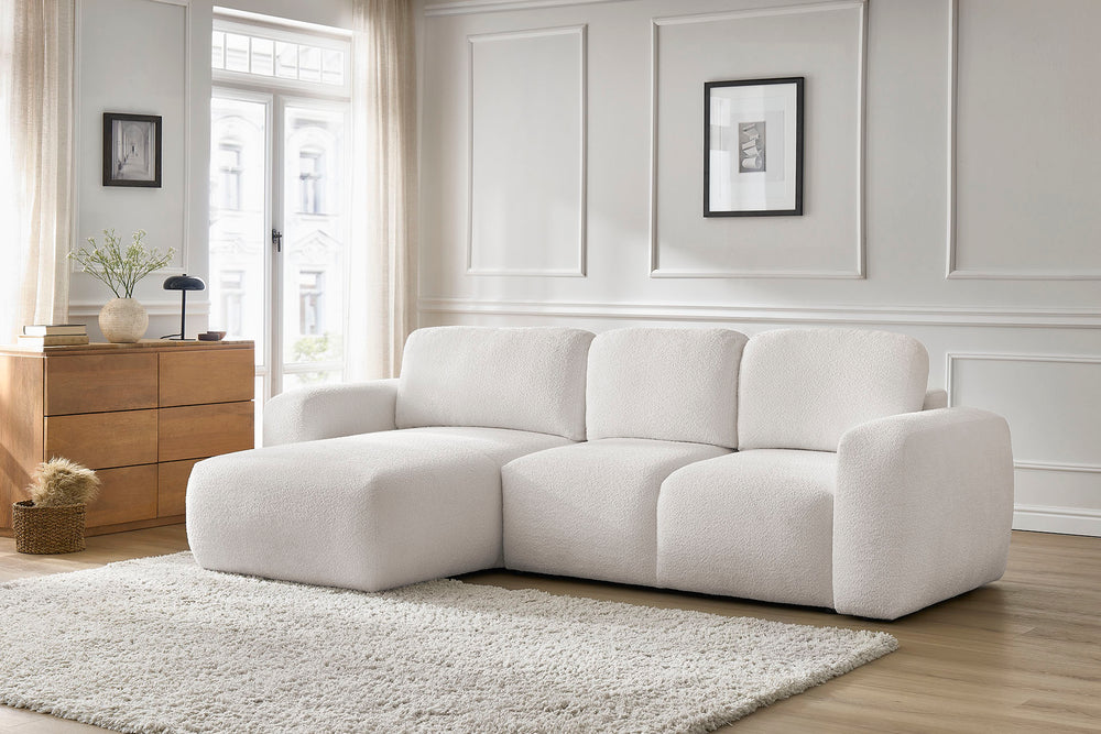 Stoff Ecksofa Ascoli mit Bettfunktion