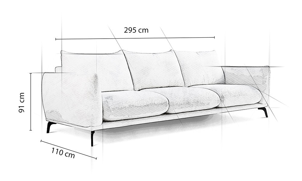 Stoff 3 Sitzer Sofa Bloom