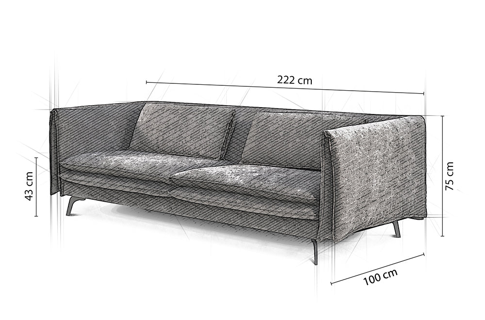 Stoff 3 Sitzer Sofa City