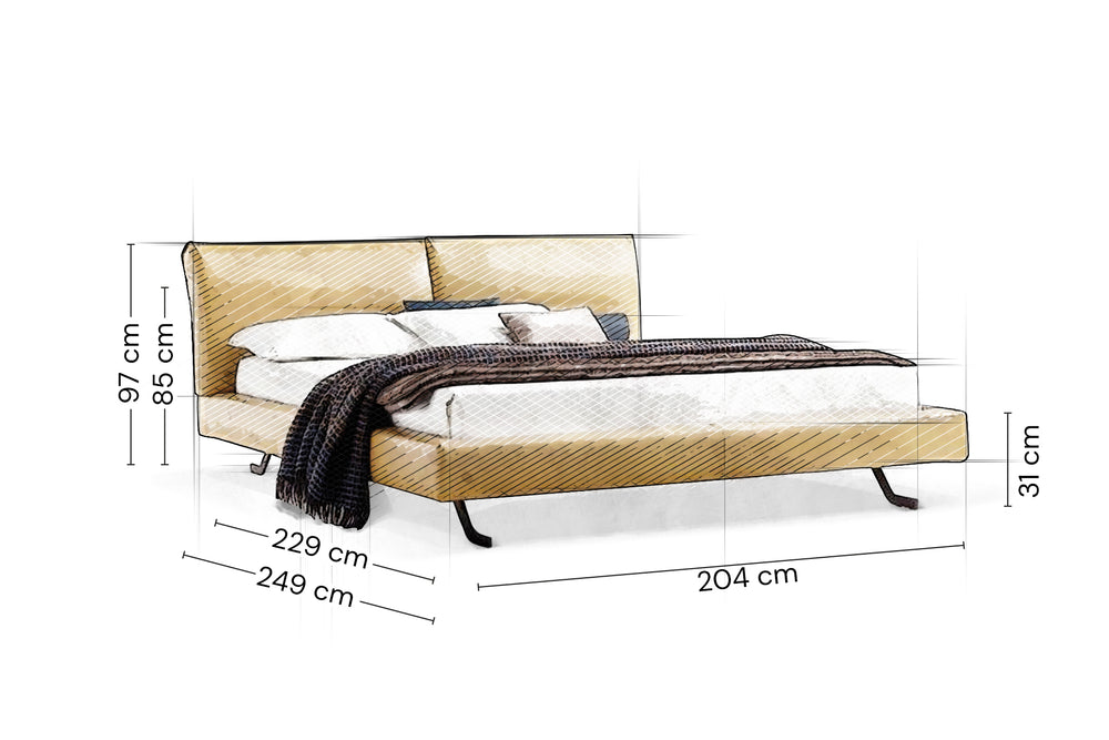 Leder Polsterbett Denver Dream 200 x 180 cm