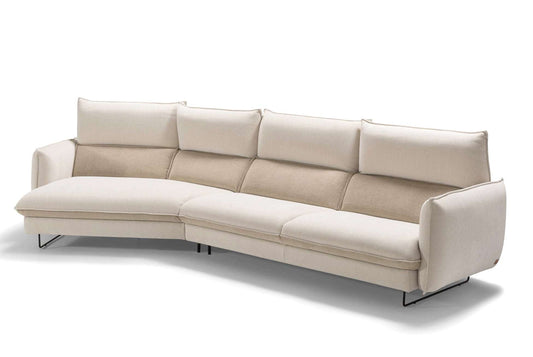 Stoff Ecksofa Phoenix in Beige – modernes Design mit nachhaltigen Materialien