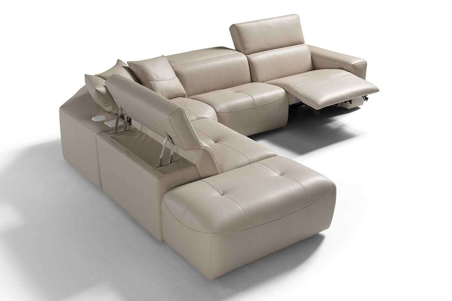 Wien Leder Ecksofa mit modularem Design, italienischer Handwerkskunst und verstellbaren Kopfstützen