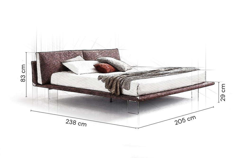 Stoff Polsterbett Etoille 200 x 180 cm