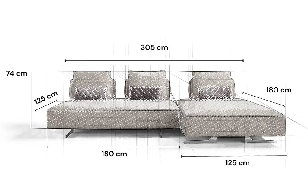 Stoff Ecksofa Turin