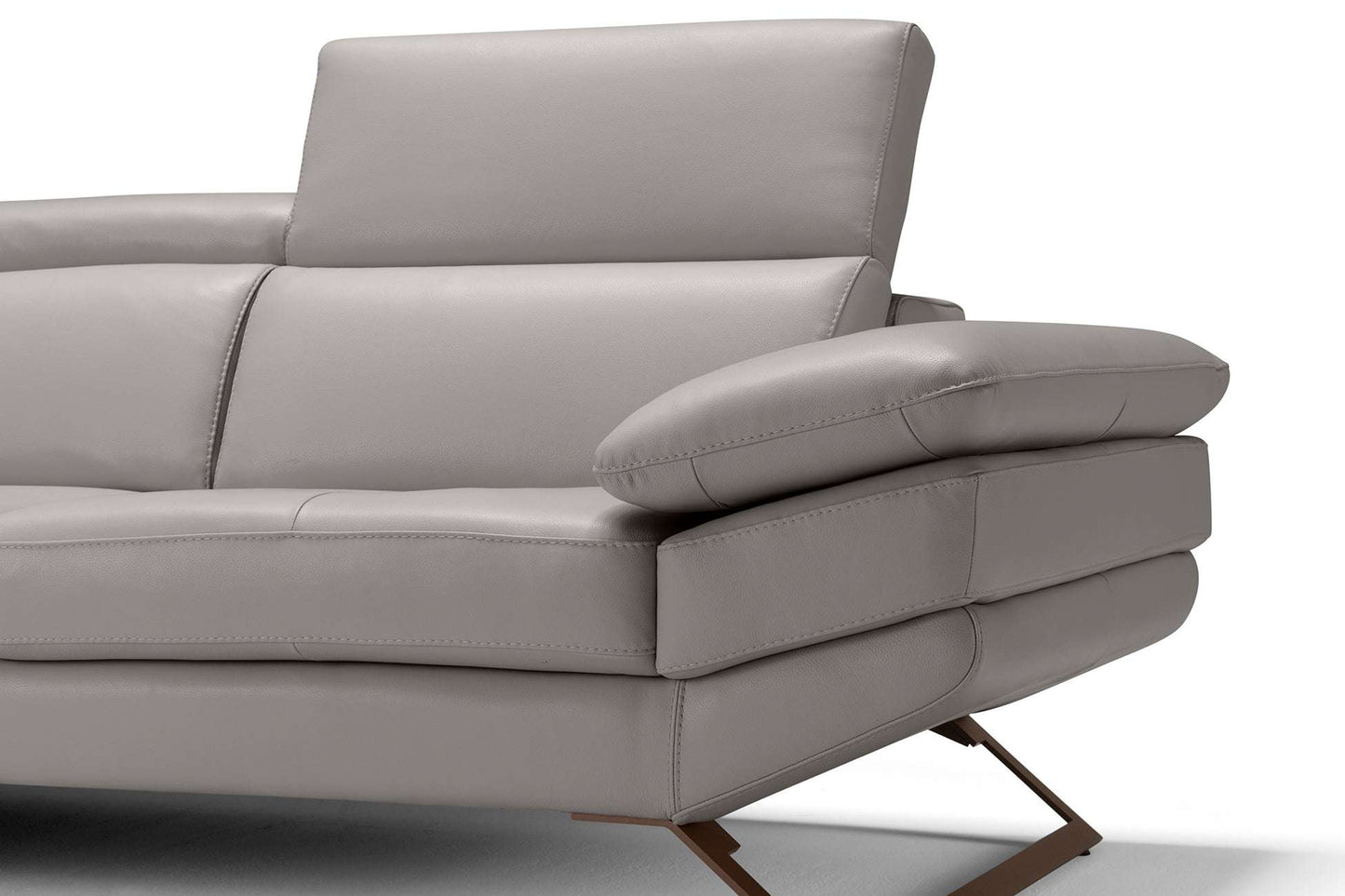 Elegantes graues Leder-Sofa Hamburg, italienische Premiumqualität