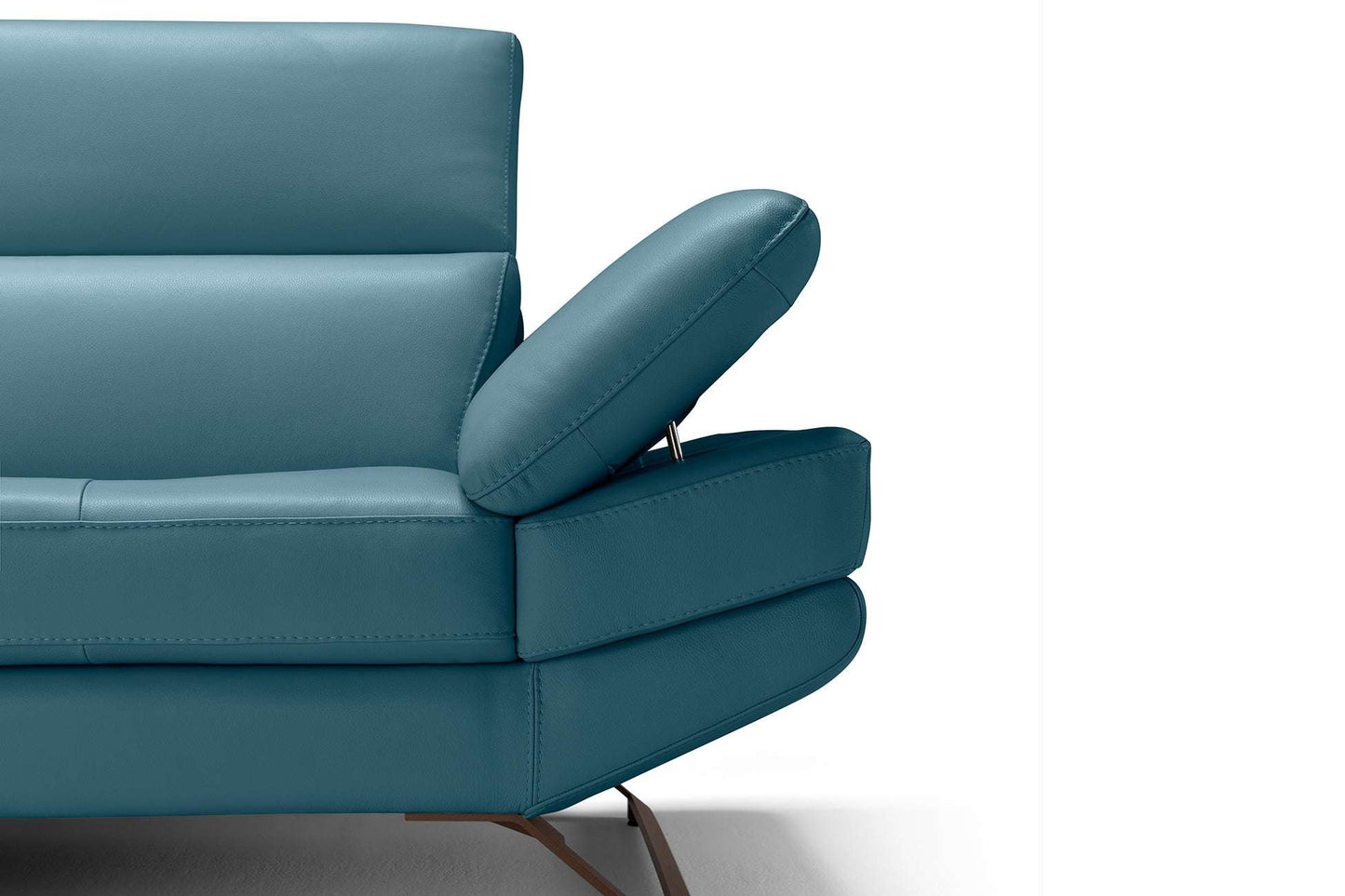 Elegantes aquamarinfarbenes Leder-Ecksofa Hamburg, Premium-Sitzkomfort für modernes Wohnzimmer
