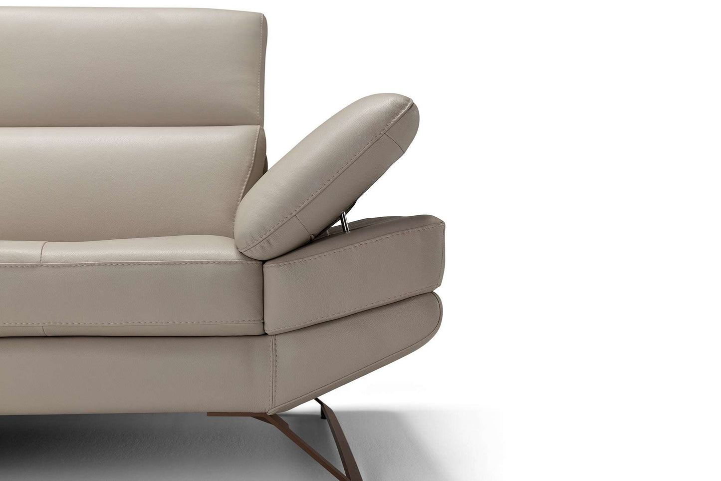 Elegantes beiges Leder-Ecksofa Hamburg, Premium-Sitzkomfort für modernes Wohnzimmer