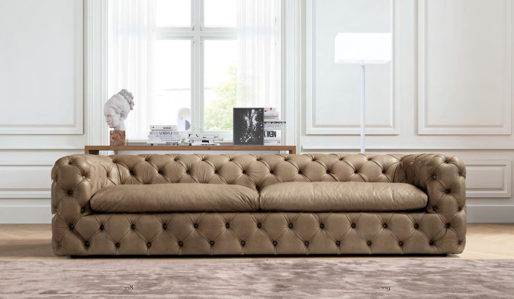 Chesterfield Hamptons Leder Sofa