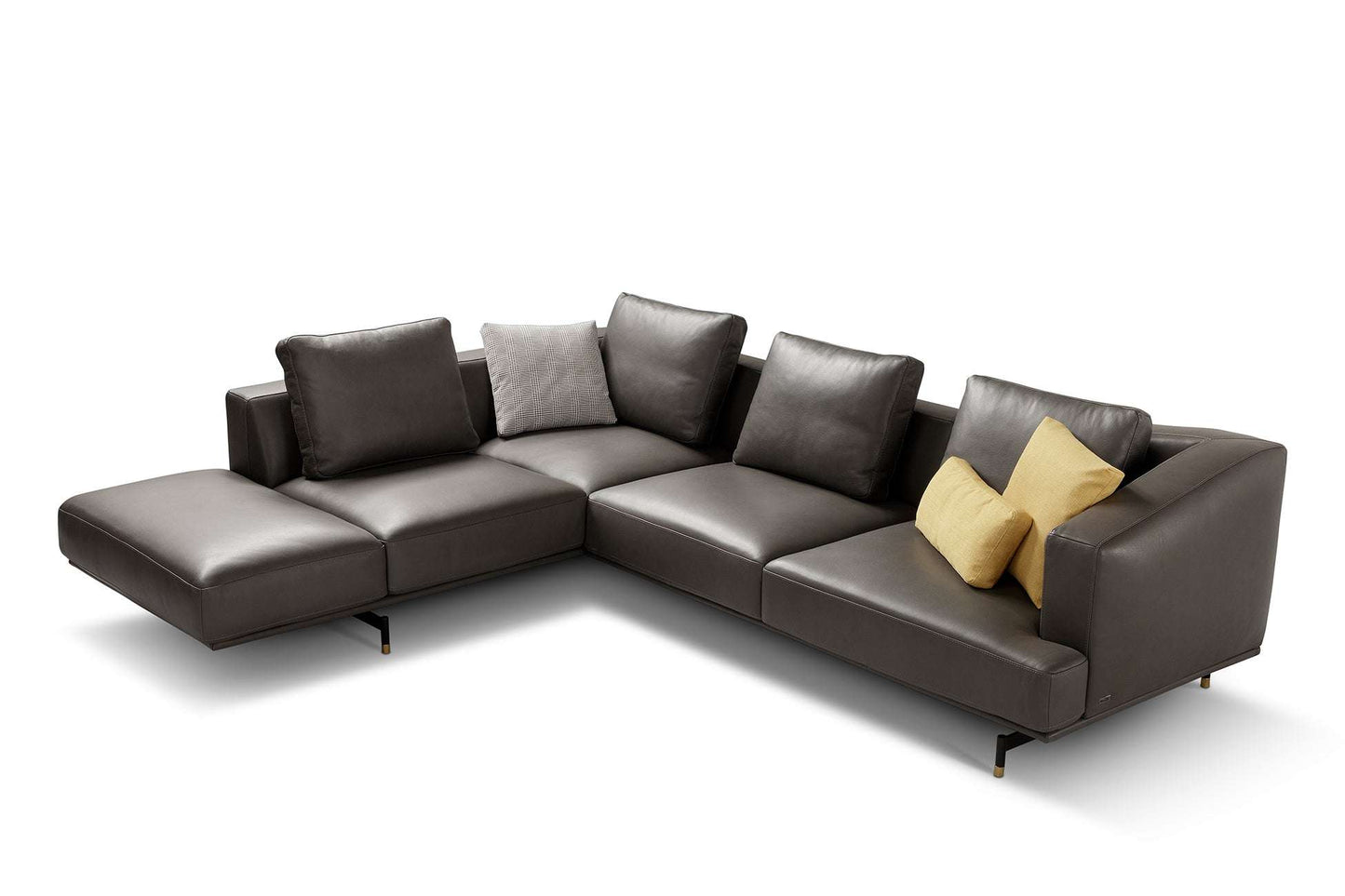 Malmo braunes Echtleder Ecksofa – stilvolles Möbelstück für großzügige Räume
