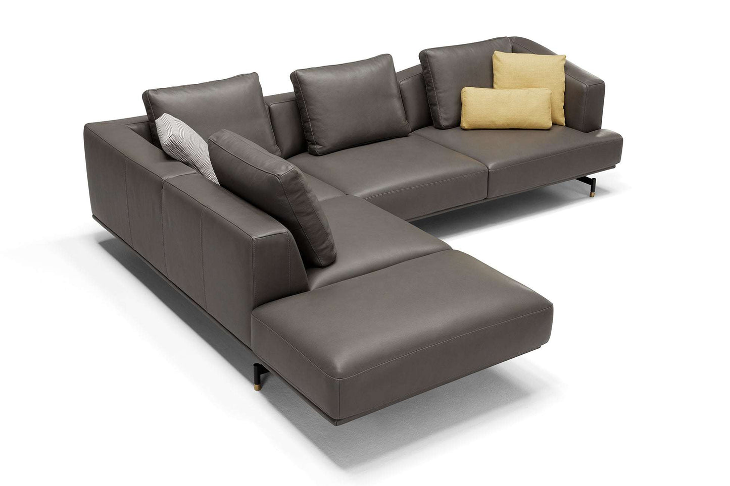 Braunes L-förmiges Malmo Ledersofa, hochwertiger Lederbezug und elegantes Design