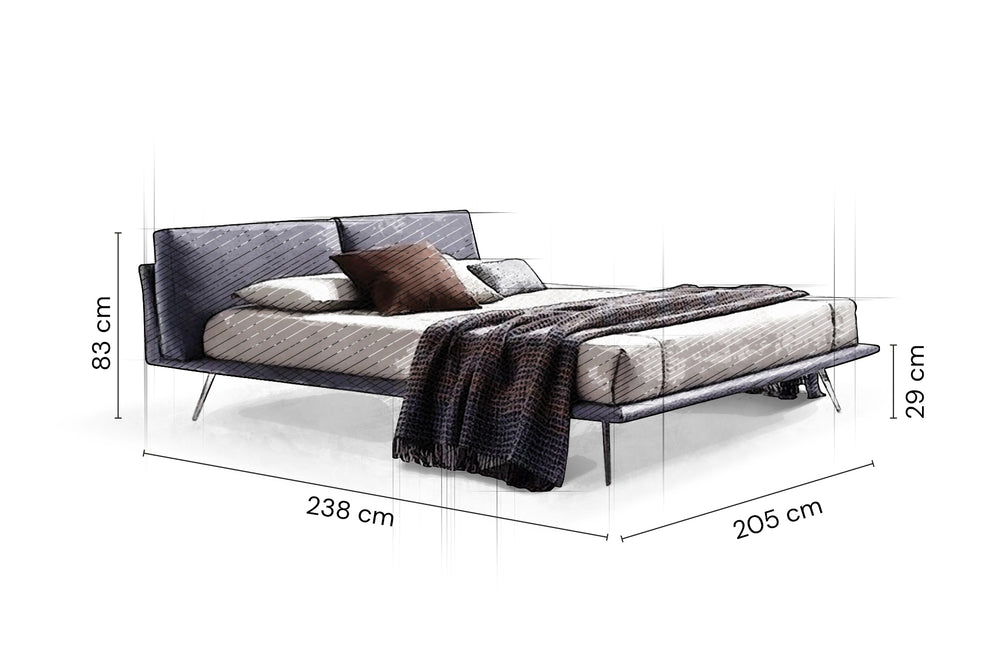 Stoff Polsterbett Starlet 200 x 180 cm