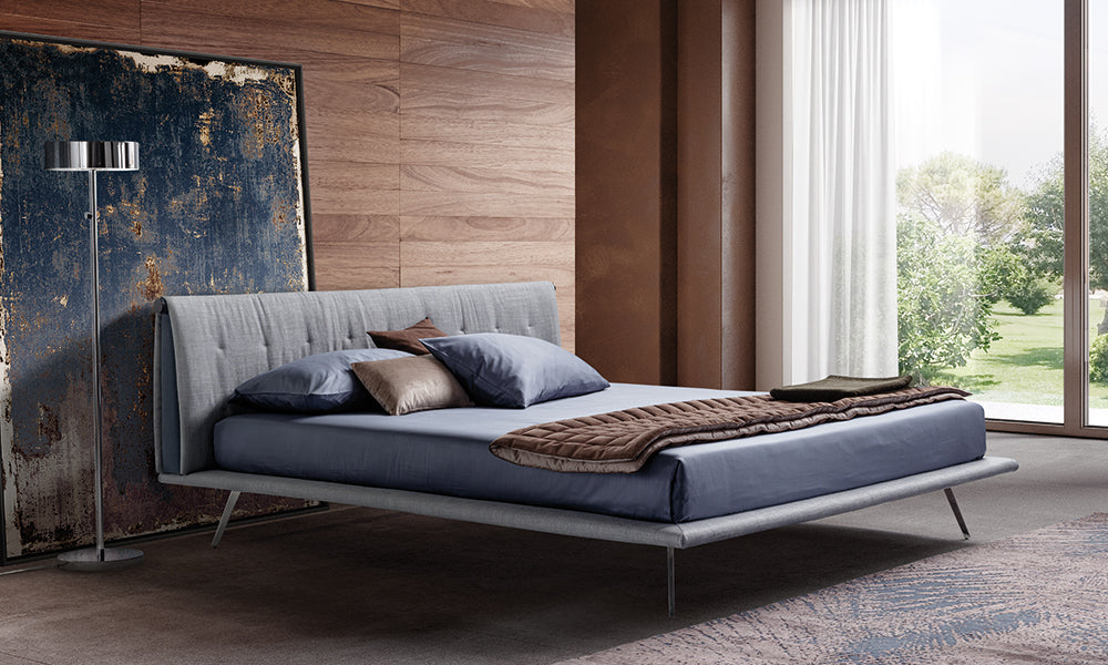 Stoff Polsterbett Stella 200 x 180 cm